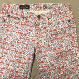 J. Crew Toothpick Ankle Jeans Floral Print